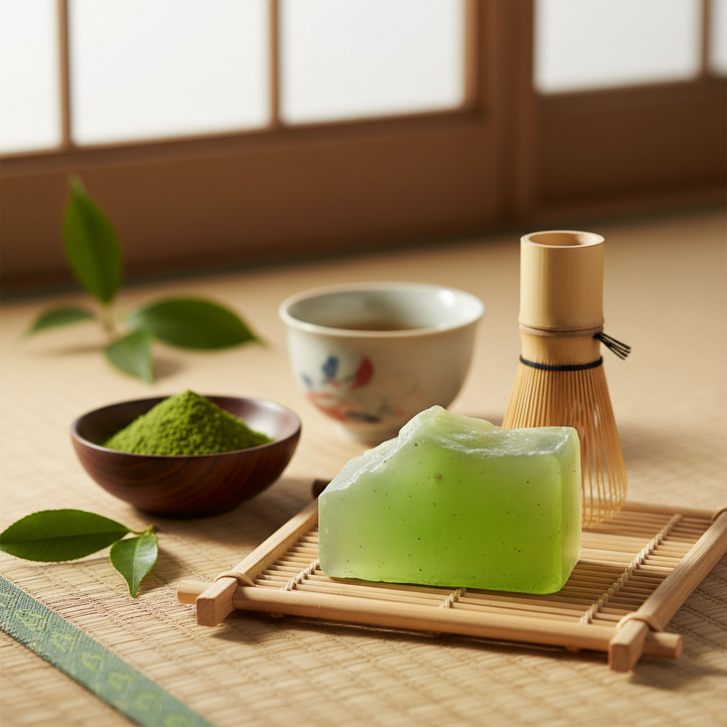 Jabón de té verde con matcha
