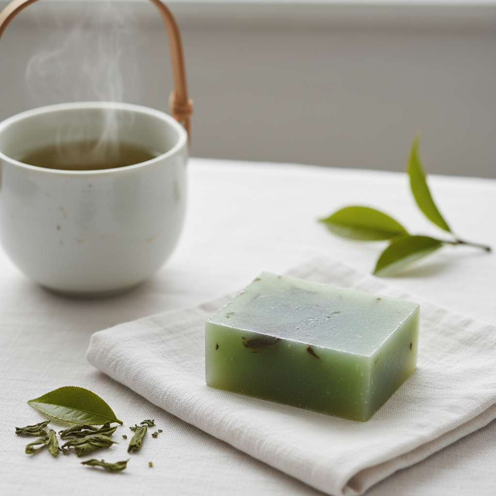 Jabón de té verde minimalista