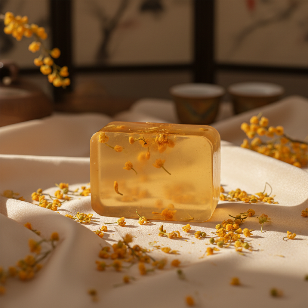 Jabón de osmanthus en seda
